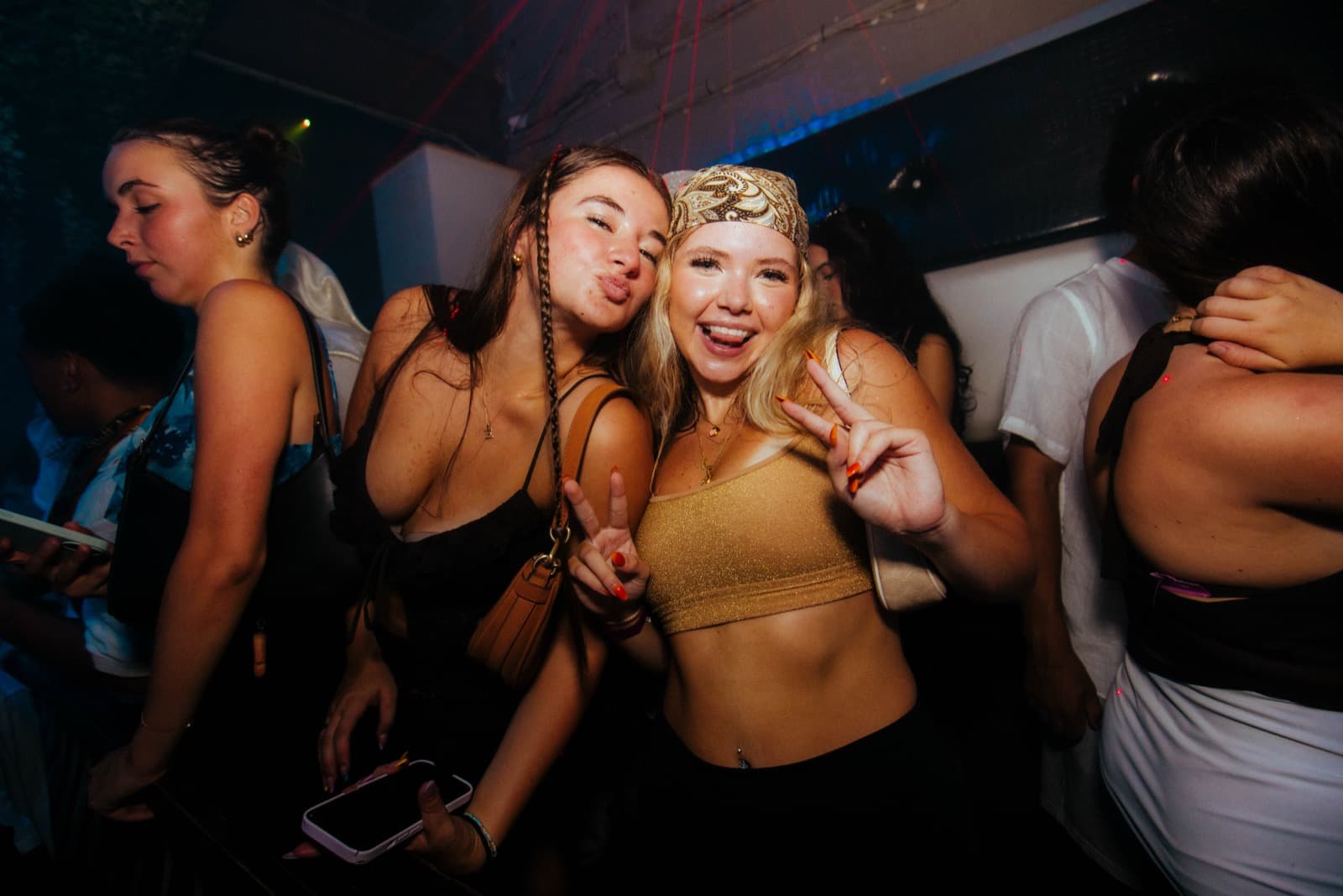 Students celebrating at a Welcome Week HQ nightlife event